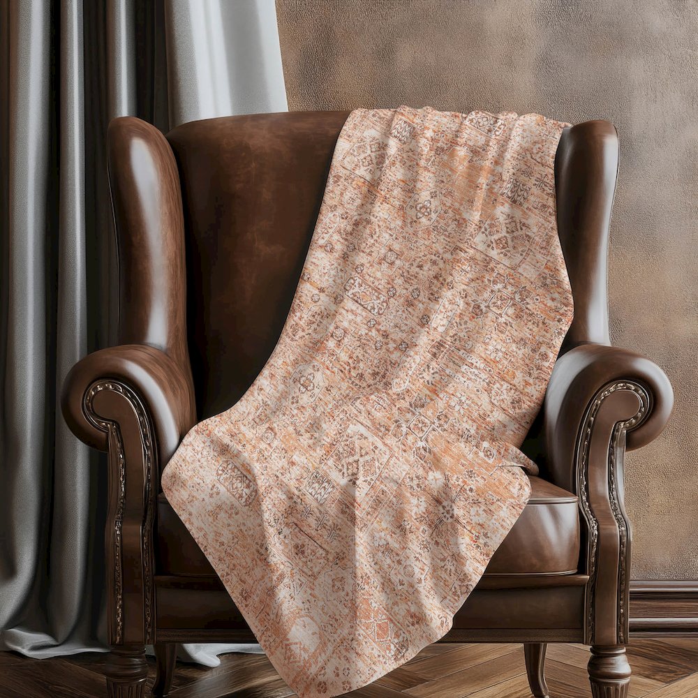 Premium Machine Washable ASB611 Salmon 50" x 70" Sherpa Throw Blanket. Picture 5