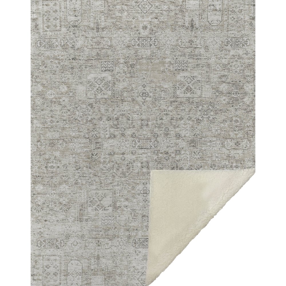 Premium Machine Washable ASB611 Taupe 50" x 70" Sherpa Throw Blanket. Picture 1