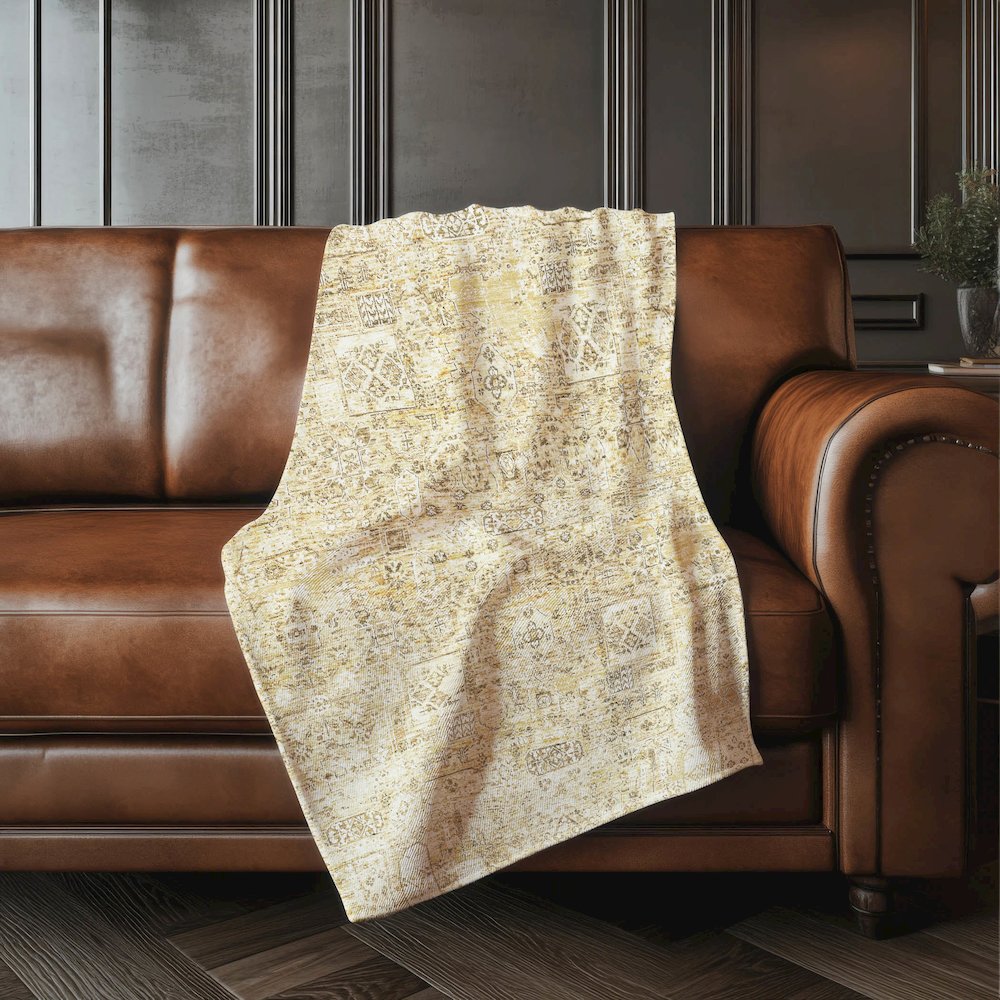 Premium Machine Washable ASB611 Wheat 50" x 70" Sherpa Throw Blanket. Picture 4