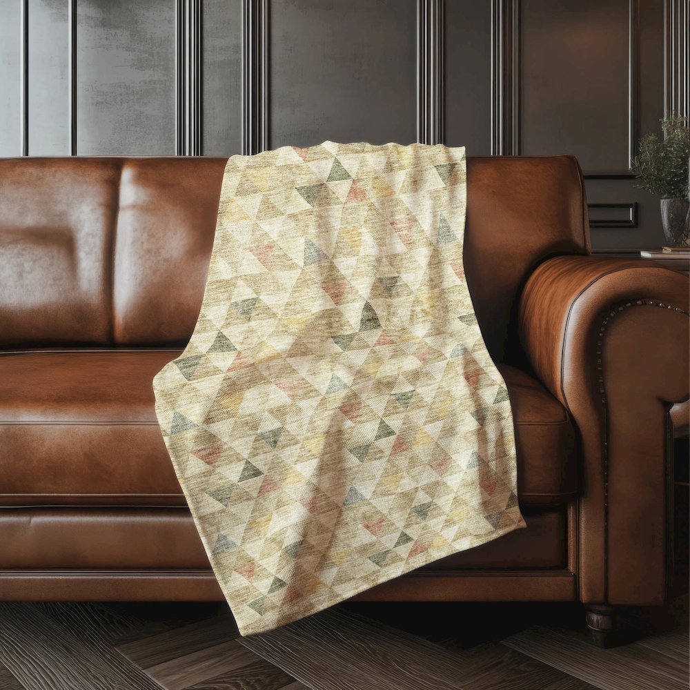 Premium Machine Washable ASB612 Beige 50" x 70" Sherpa Throw Blanket. Picture 4