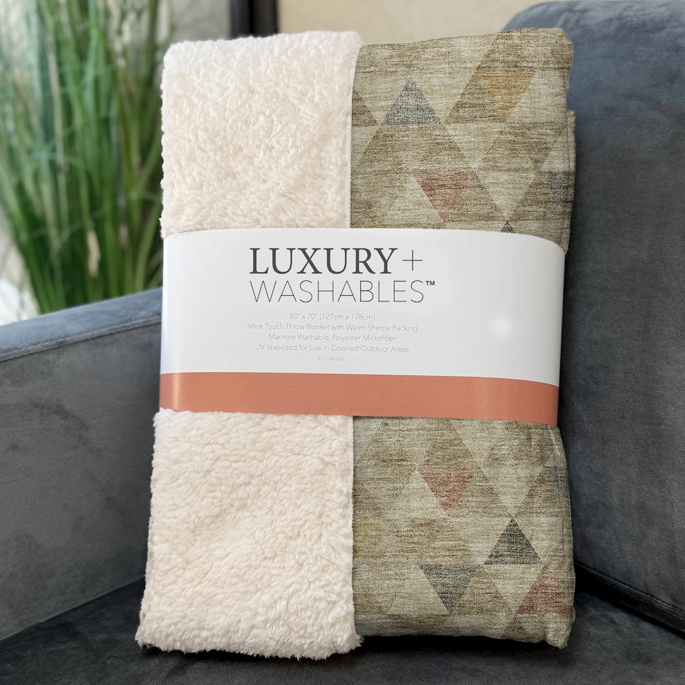 Premium Machine Washable ASB612 Beige 50" x 70" Sherpa Throw Blanket. Picture 3