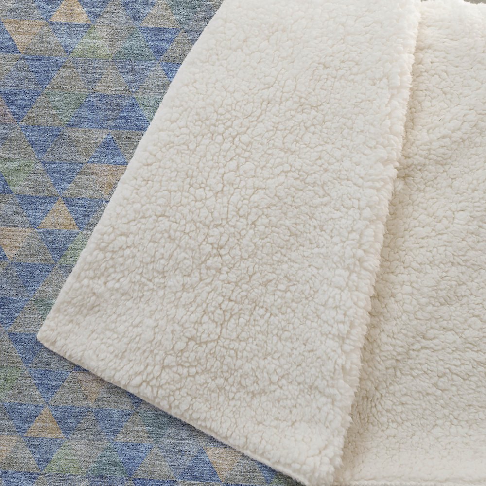 Premium Machine Washable ASB612 Blue 50" x 70" Sherpa Throw Blanket. Picture 2