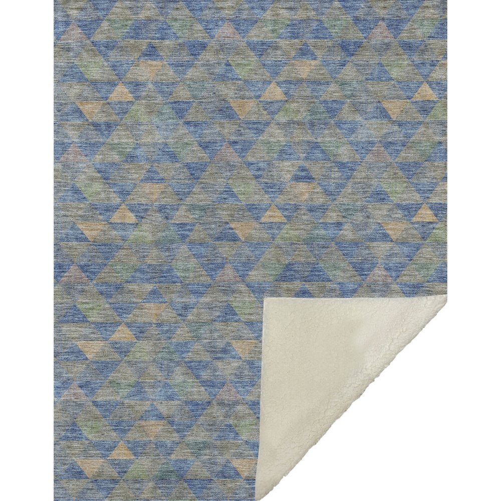 Premium Machine Washable ASB612 Blue 50" x 70" Sherpa Throw Blanket. Picture 1