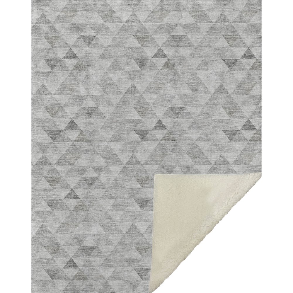 Premium Machine Washable ASB612 Silver 50" x 70" Sherpa Throw Blanket. Picture 1