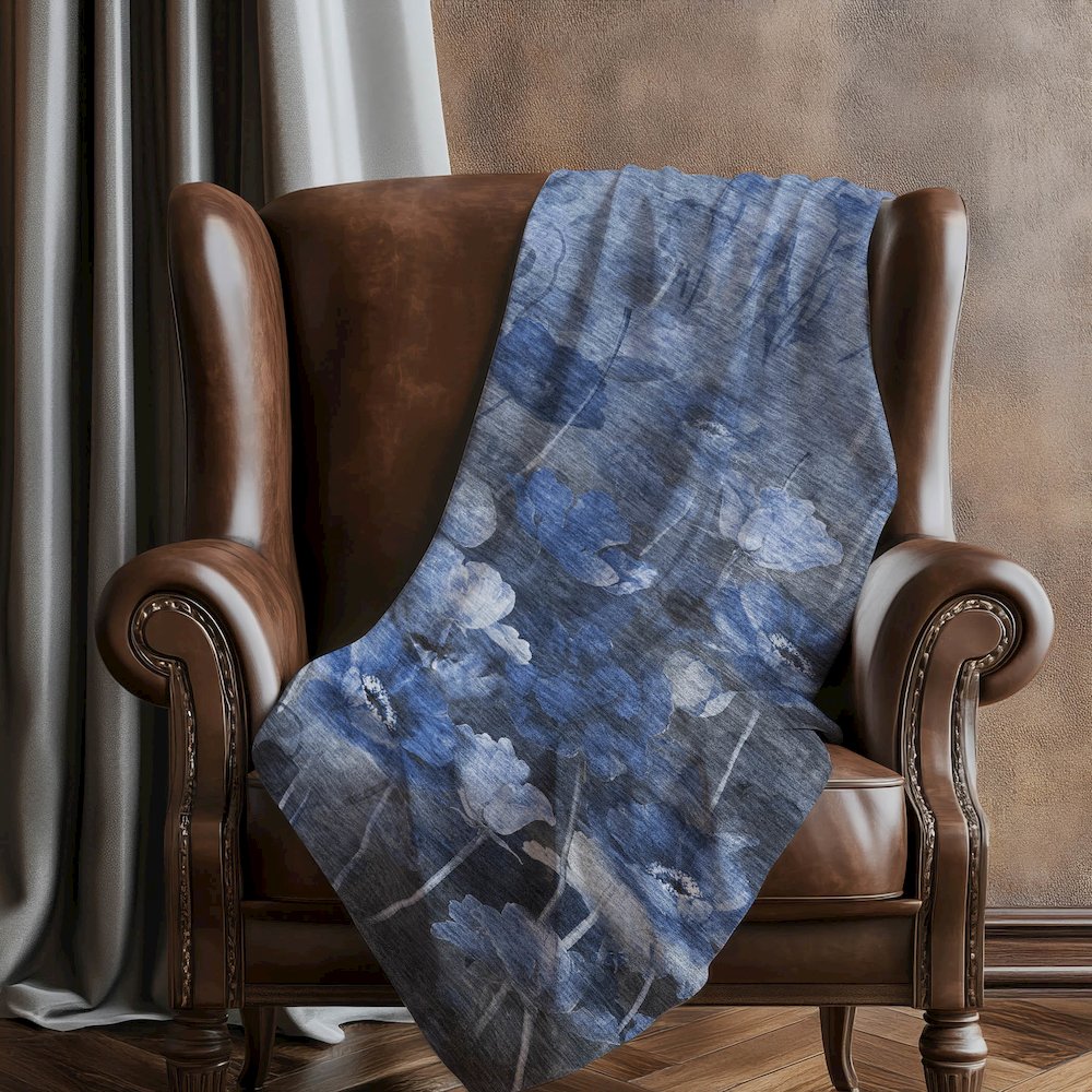 Premium Machine Washable ASB613 Blue 50" x 70" Sherpa Throw Blanket. Picture 5