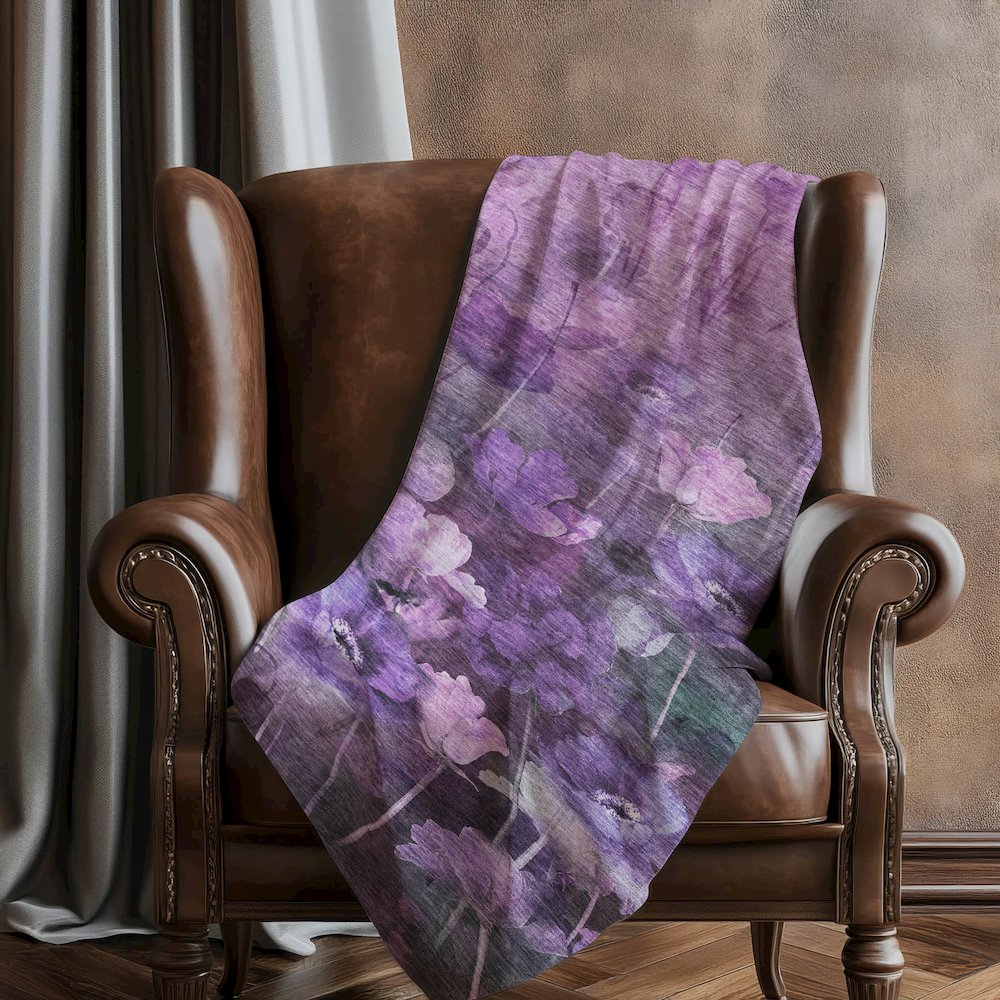 Premium Machine Washable ASB613 Purple 50" x 70" Sherpa Throw Blanket. Picture 5