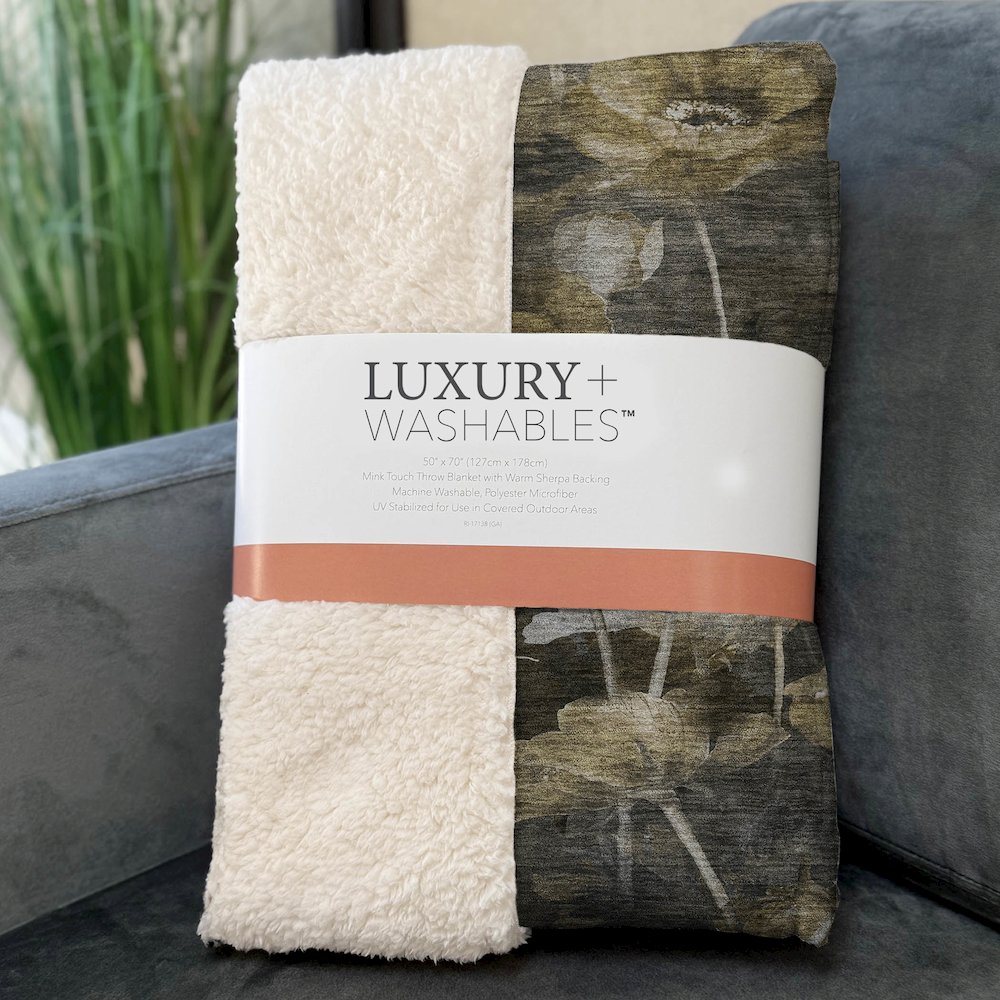 Premium Machine Washable ASB613 Taupe 50" x 70" Sherpa Throw Blanket. Picture 3
