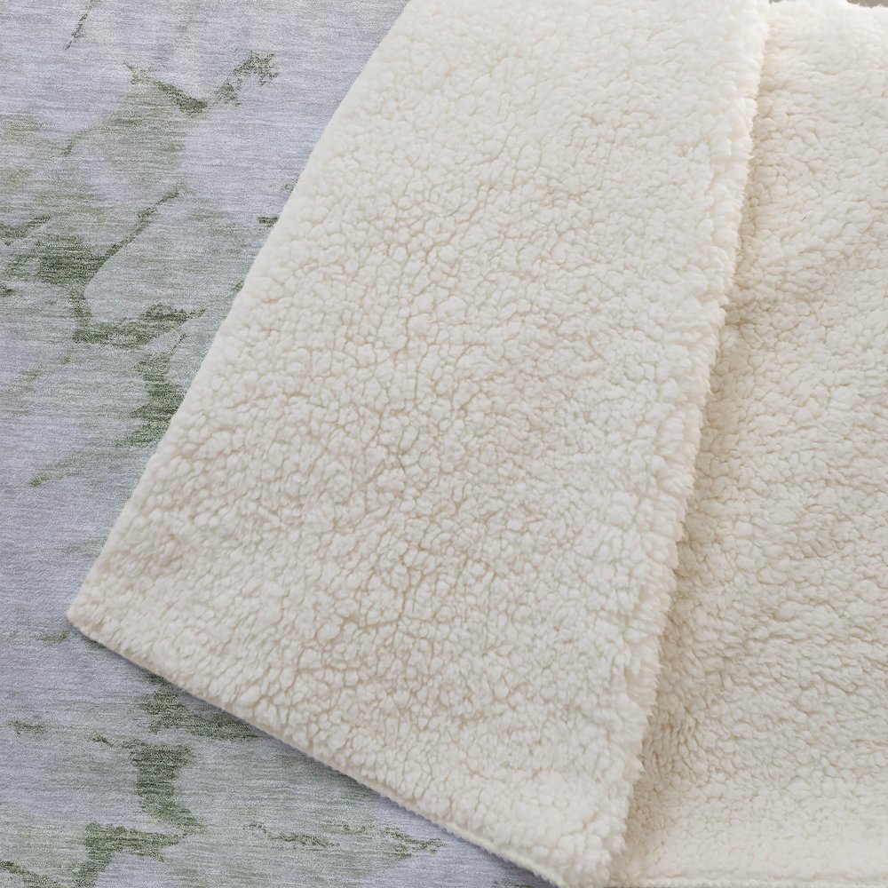 Premium Machine Washable ASB614 Aloe 50" x 70" Sherpa Throw Blanket. Picture 2