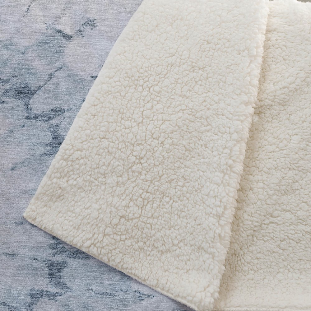 Premium Machine Washable ASB614 Blue 50" x 70" Sherpa Throw Blanket. Picture 2