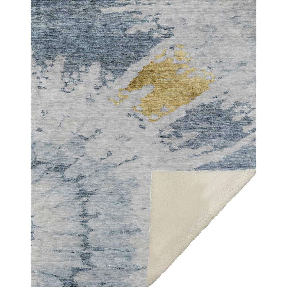 Premium Machine Washable ASB614 Blue 50" x 70" Sherpa Throw Blanket. Picture 1