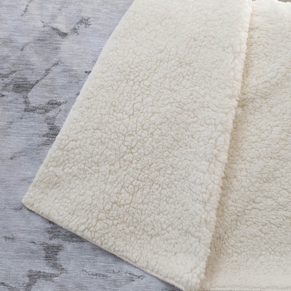 Premium Machine Washable ASB614 Gray 50" x 70" Sherpa Throw Blanket. Picture 2