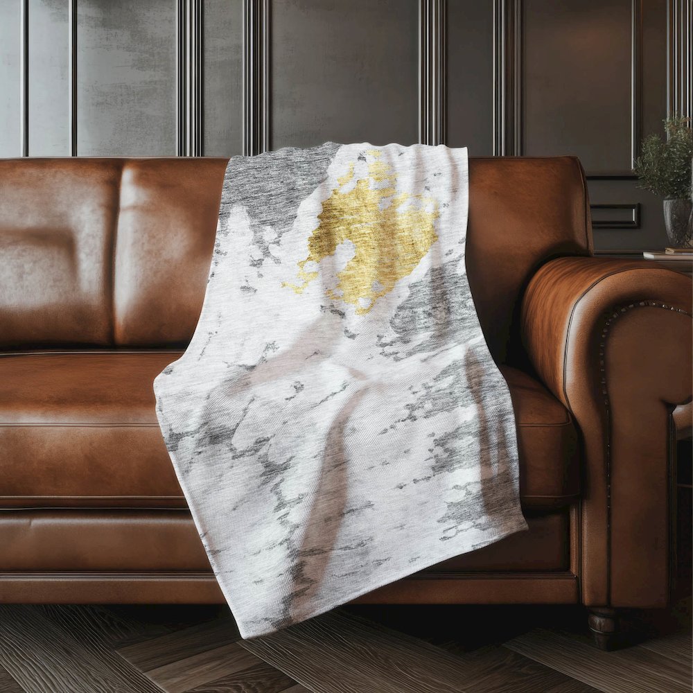 Premium Machine Washable ASB614 Gray 50" x 70" Sherpa Throw Blanket. Picture 4