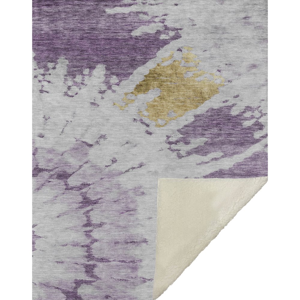 Premium Machine Washable ASB614 Purple 50" x 70" Sherpa Throw Blanket. Picture 1