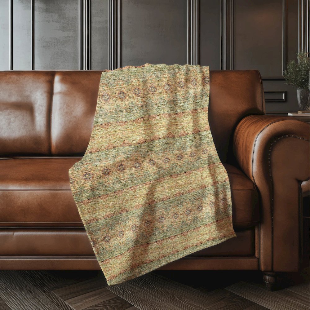 Premium Machine Washable ASB615 Green 50" x 70" Sherpa Throw Blanket. Picture 4