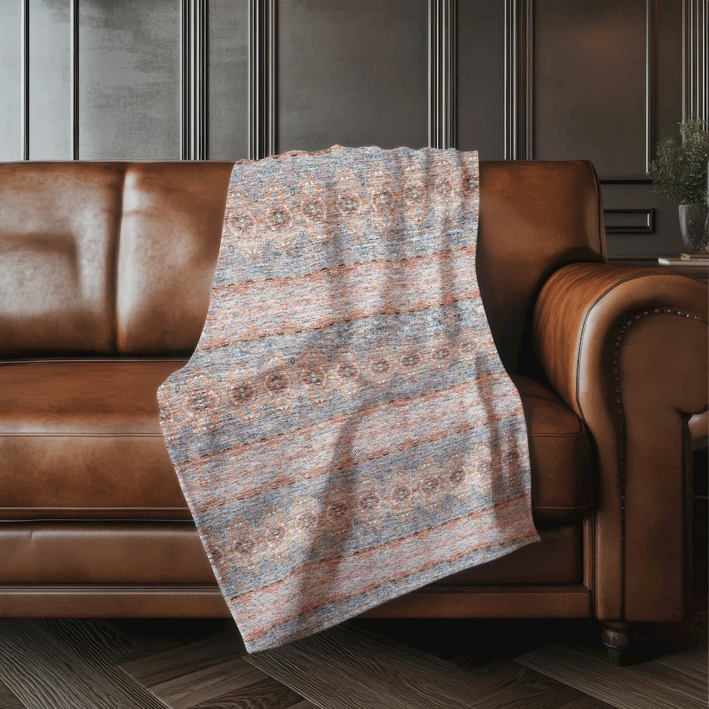 Premium Machine Washable ASB615 Paprika 50" x 70" Sherpa Throw Blanket. Picture 4