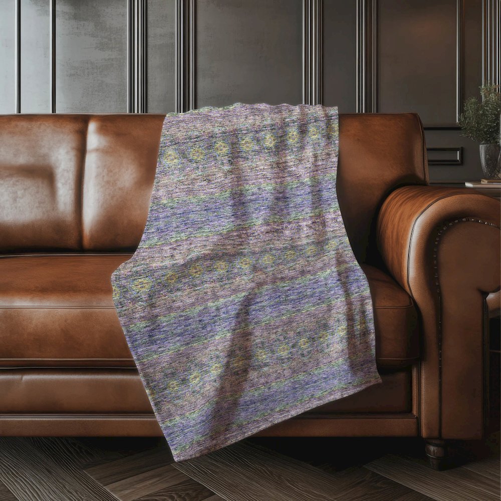 Premium Machine Washable ASB615 Purple 50" x 70" Sherpa Throw Blanket. Picture 4