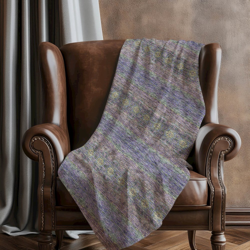 Premium Machine Washable ASB615 Purple 50" x 70" Sherpa Throw Blanket. Picture 5
