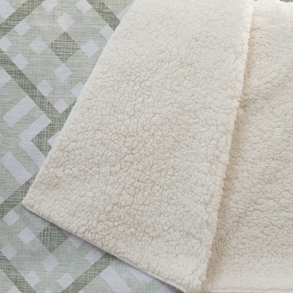 Premium Machine Washable ASB616 Aloe 50" x 70" Sherpa Throw Blanket. Picture 2