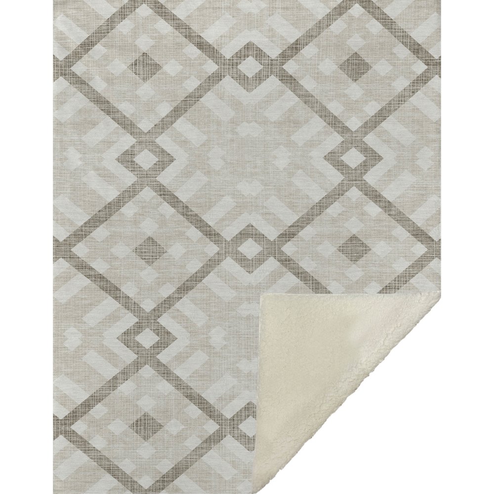 Premium Machine Washable ASB616 Beige 50" x 70" Sherpa Throw Blanket. Picture 1