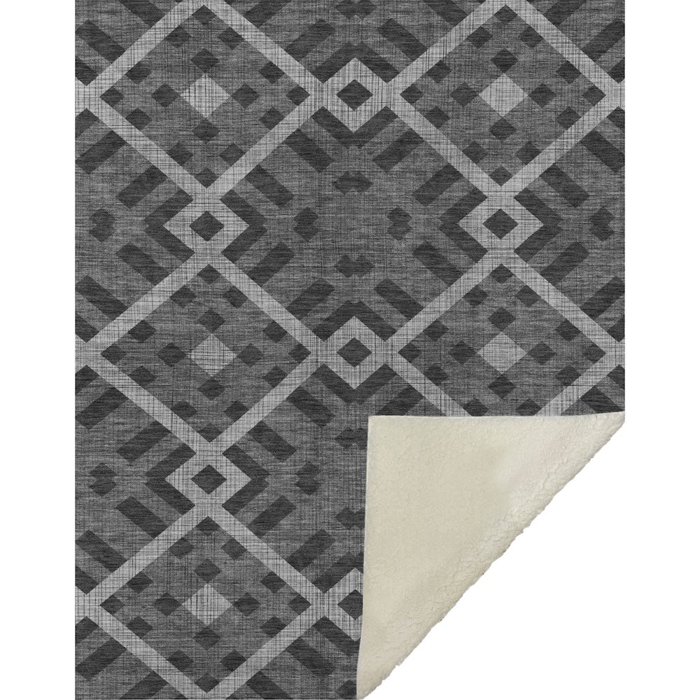 Premium Machine Washable ASB616 Charcoal 50" x 70" Sherpa Throw Blanket. Picture 1