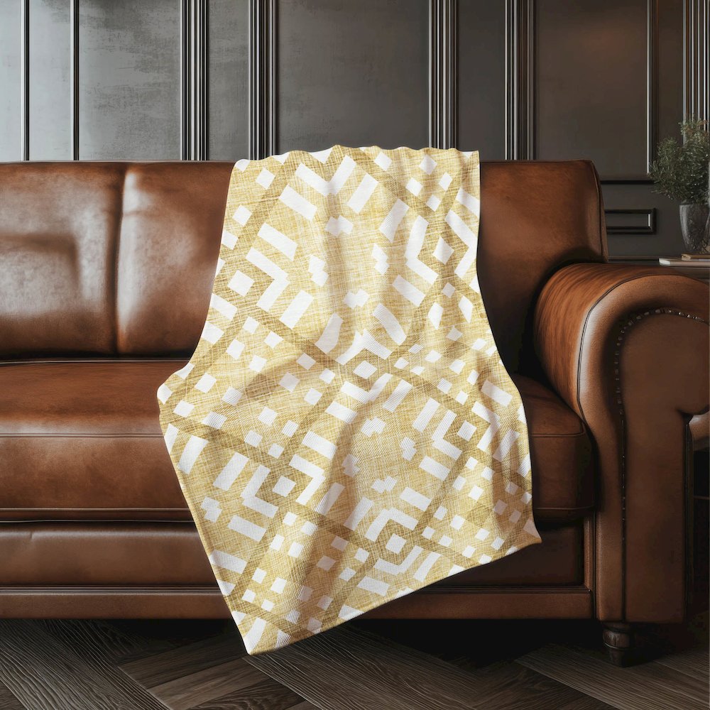 Premium Machine Washable ASB616 Gold 50" x 70" Sherpa Throw Blanket. Picture 4