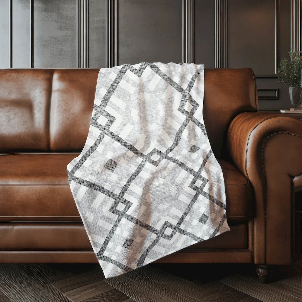 Premium Machine Washable ASB616 Gray 50" x 70" Sherpa Throw Blanket. Picture 4