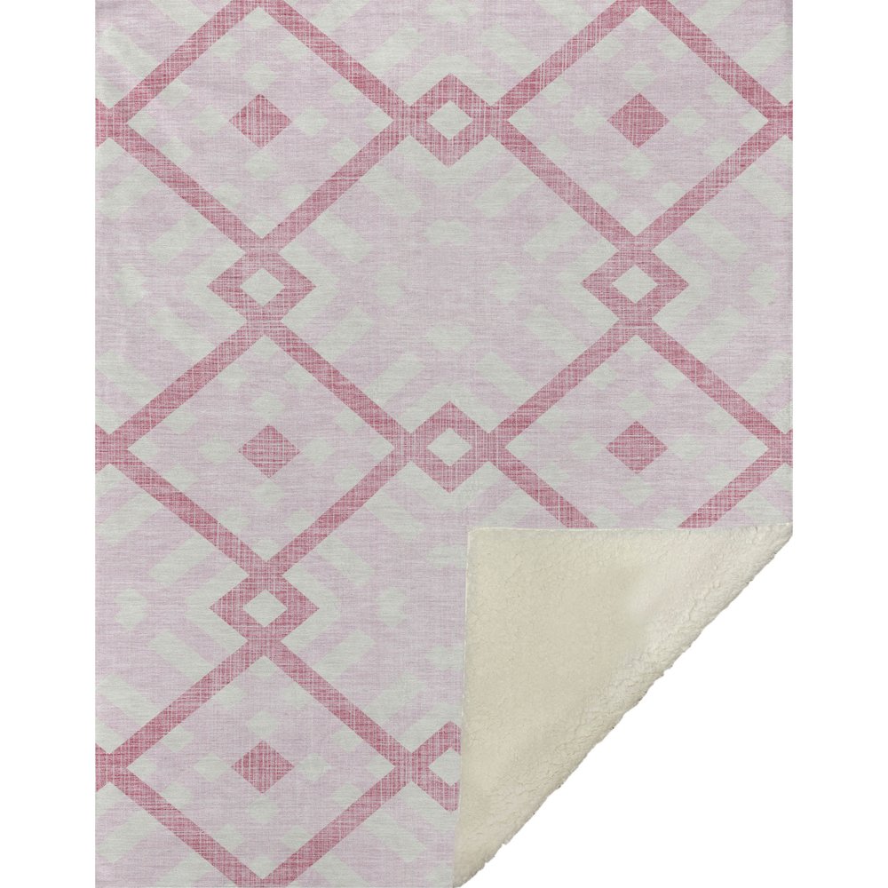 Premium Machine Washable ASB616 Pink 50" x 70" Sherpa Throw Blanket. Picture 1