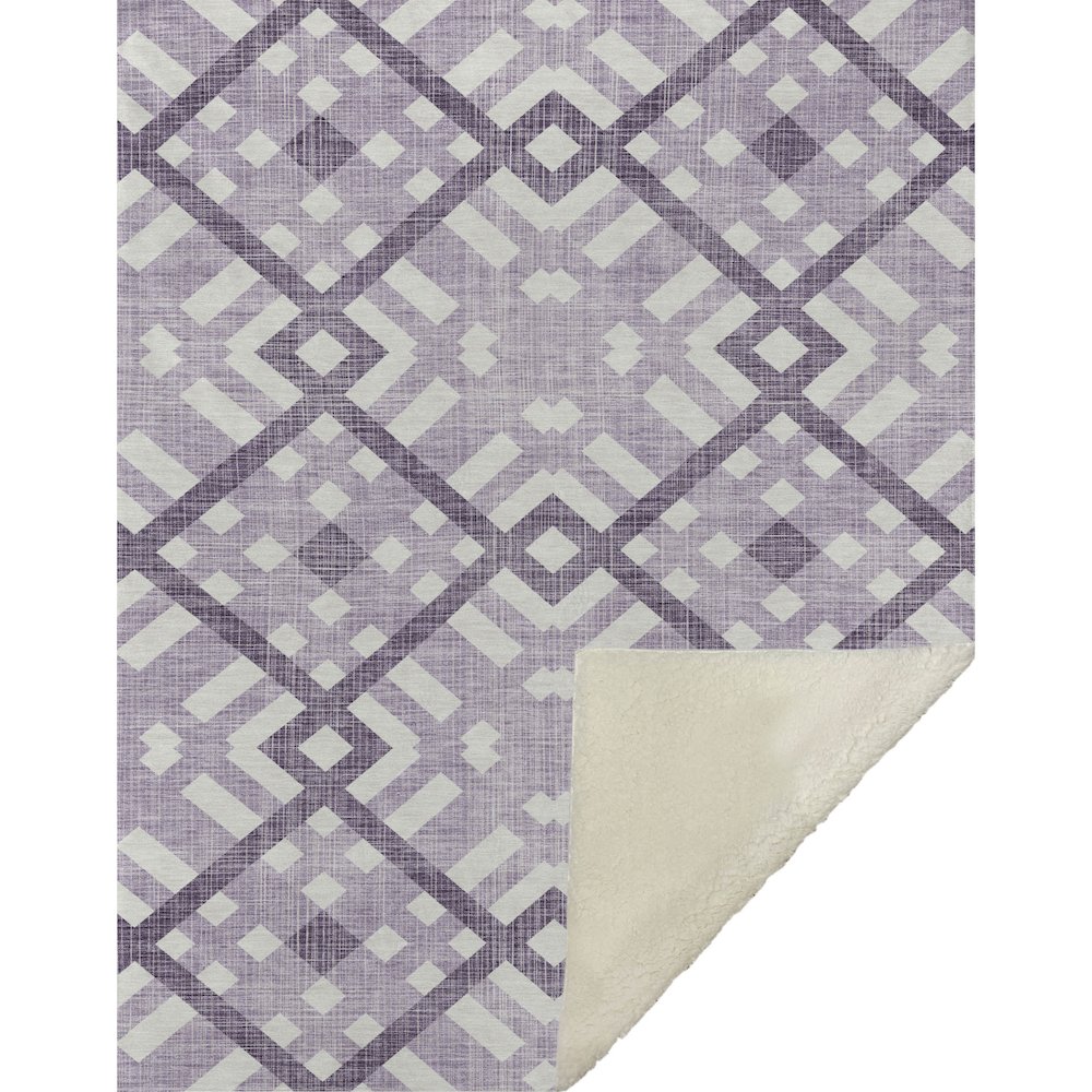 Premium Machine Washable ASB616 Purple 50" x 70" Sherpa Throw Blanket. Picture 1