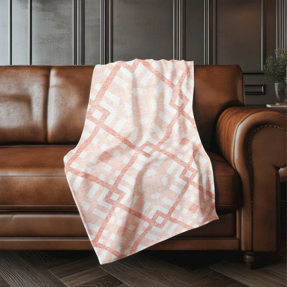 Premium Machine Washable ASB616 Salmon 50" x 70" Sherpa Throw Blanket. Picture 4