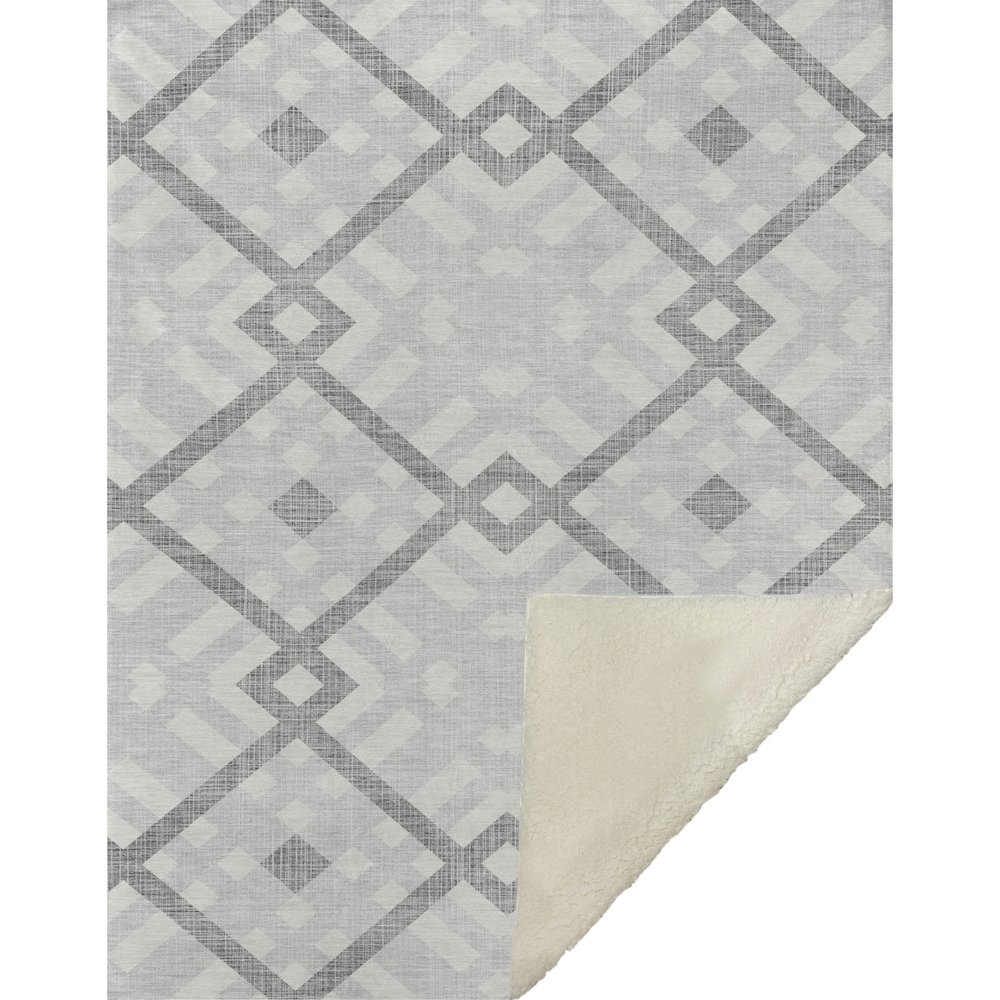 Premium Machine Washable ASB616 Silver 50" x 70" Sherpa Throw Blanket. Picture 1