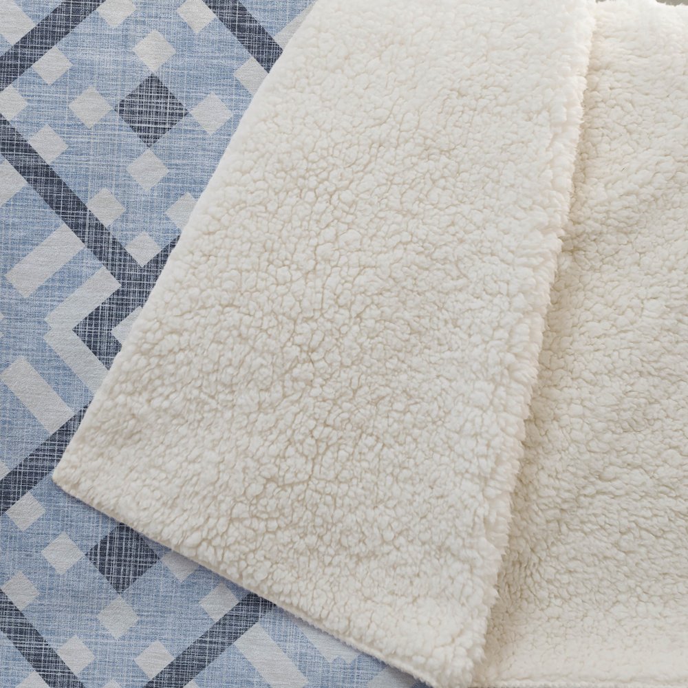 Premium Machine Washable ASB616 Sky 50" x 70" Sherpa Throw Blanket. Picture 2
