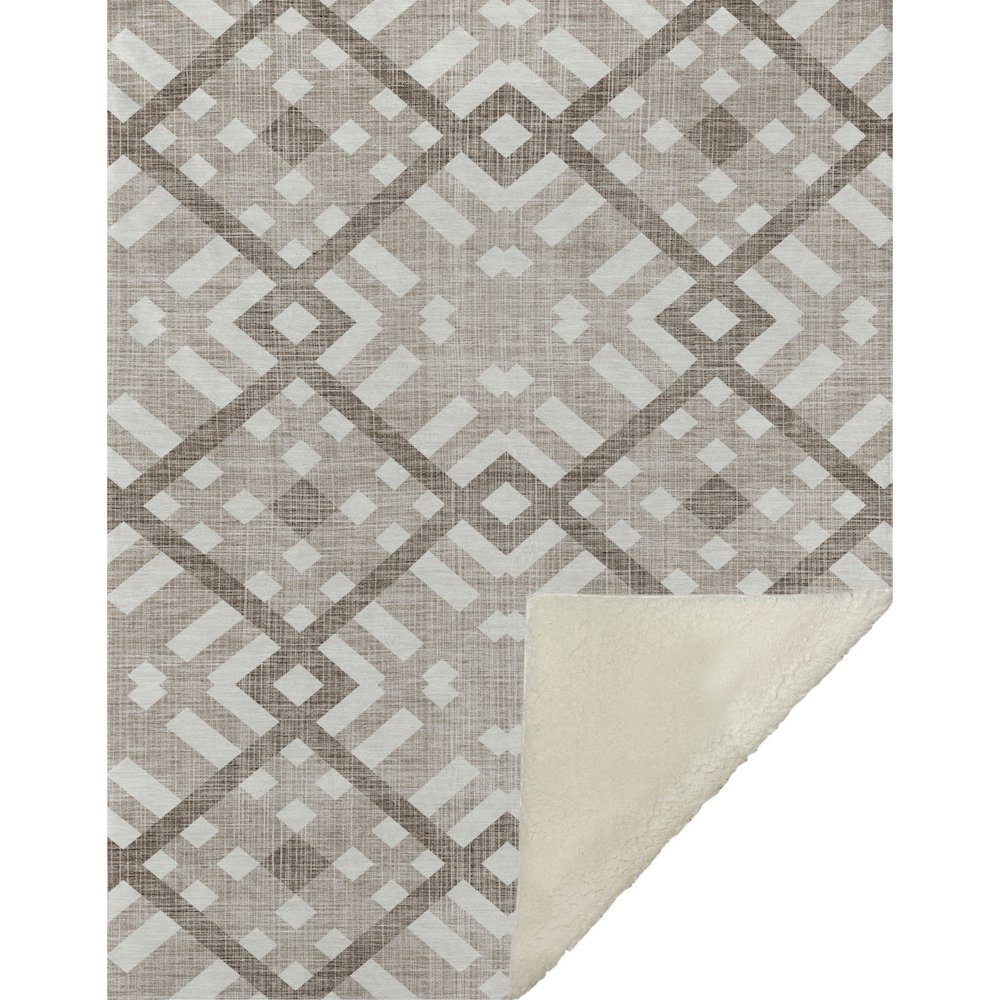 Premium Machine Washable ASB616 Taupe 50" x 70" Sherpa Throw Blanket. Picture 1