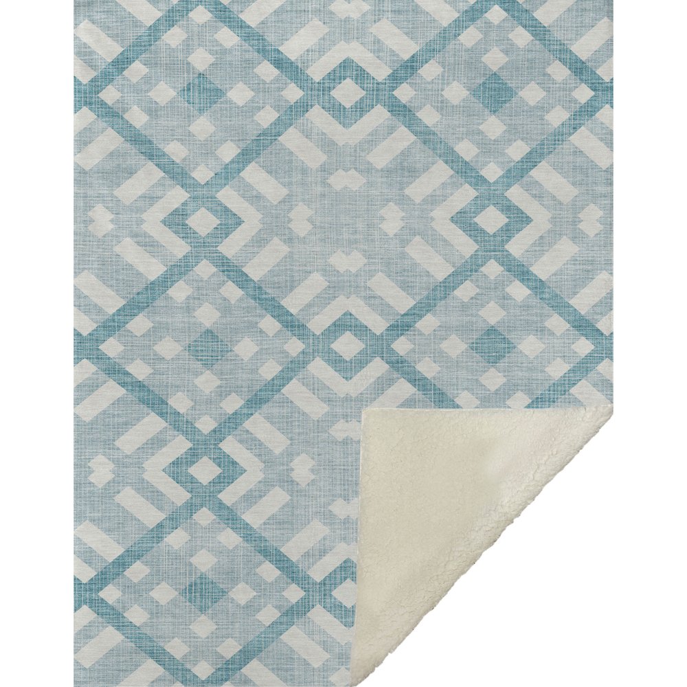 Premium Machine Washable ASB616 Teal 50" x 70" Sherpa Throw Blanket. Picture 1