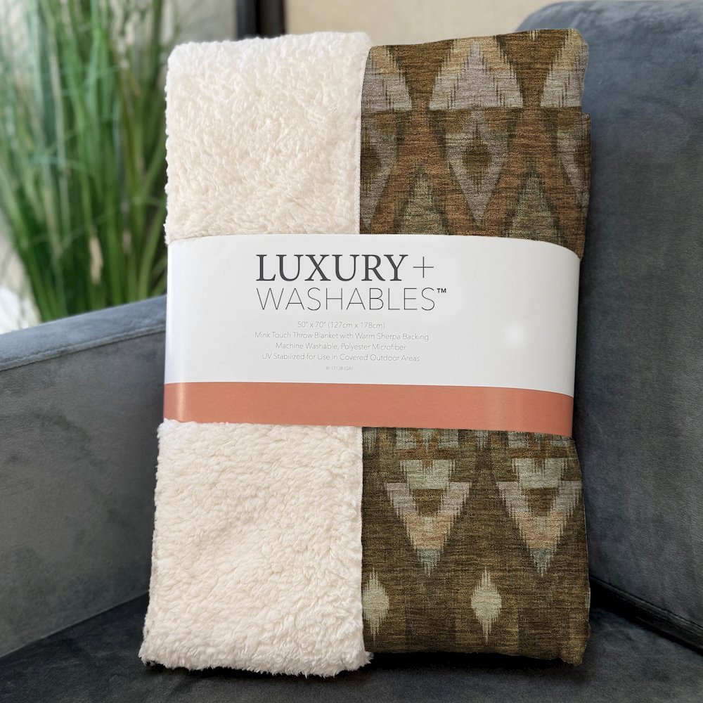 Premium Machine Washable ASB617 Brown 50" x 70" Sherpa Throw Blanket. Picture 3
