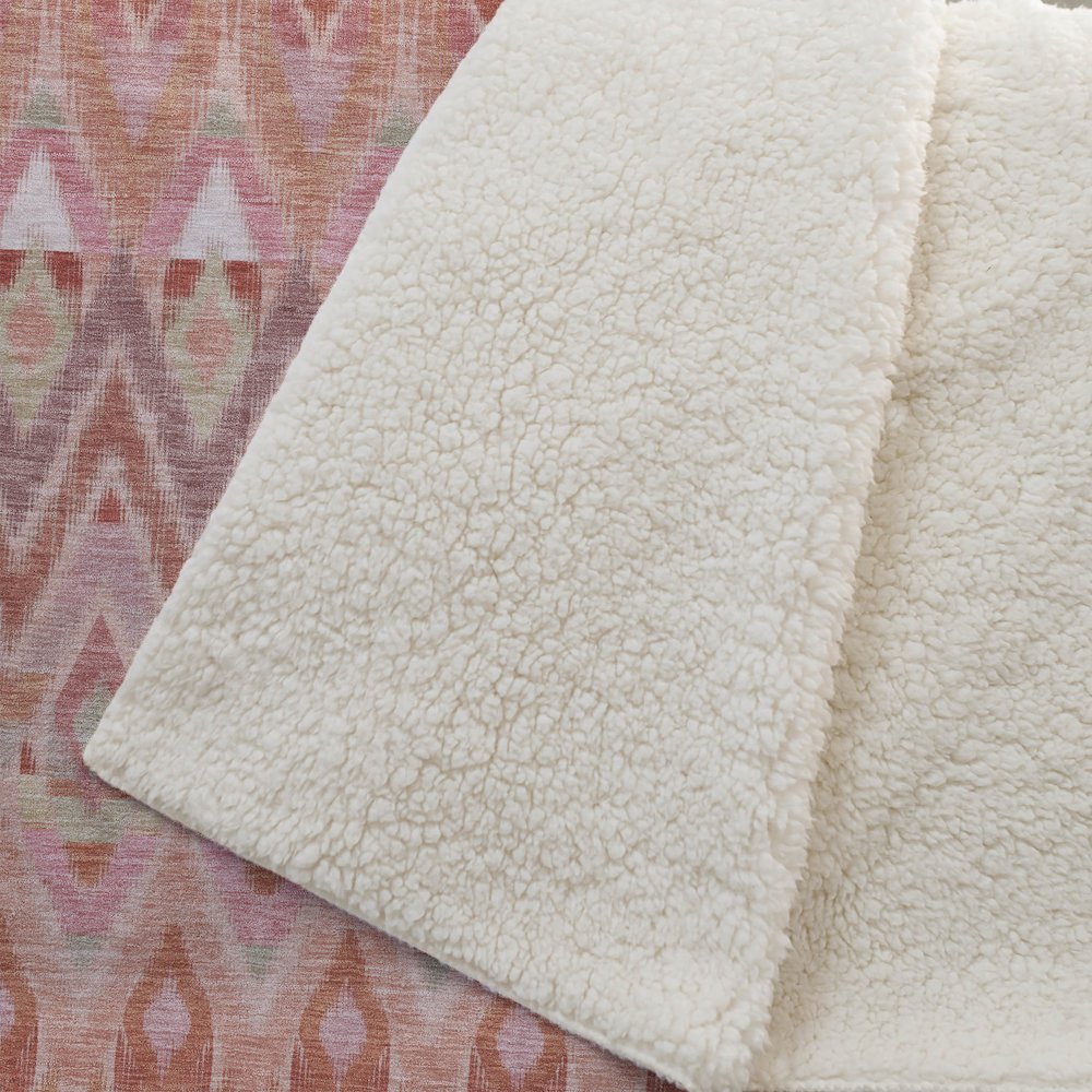 Premium Machine Washable ASB617 Pink 50" x 70" Sherpa Throw Blanket. Picture 2