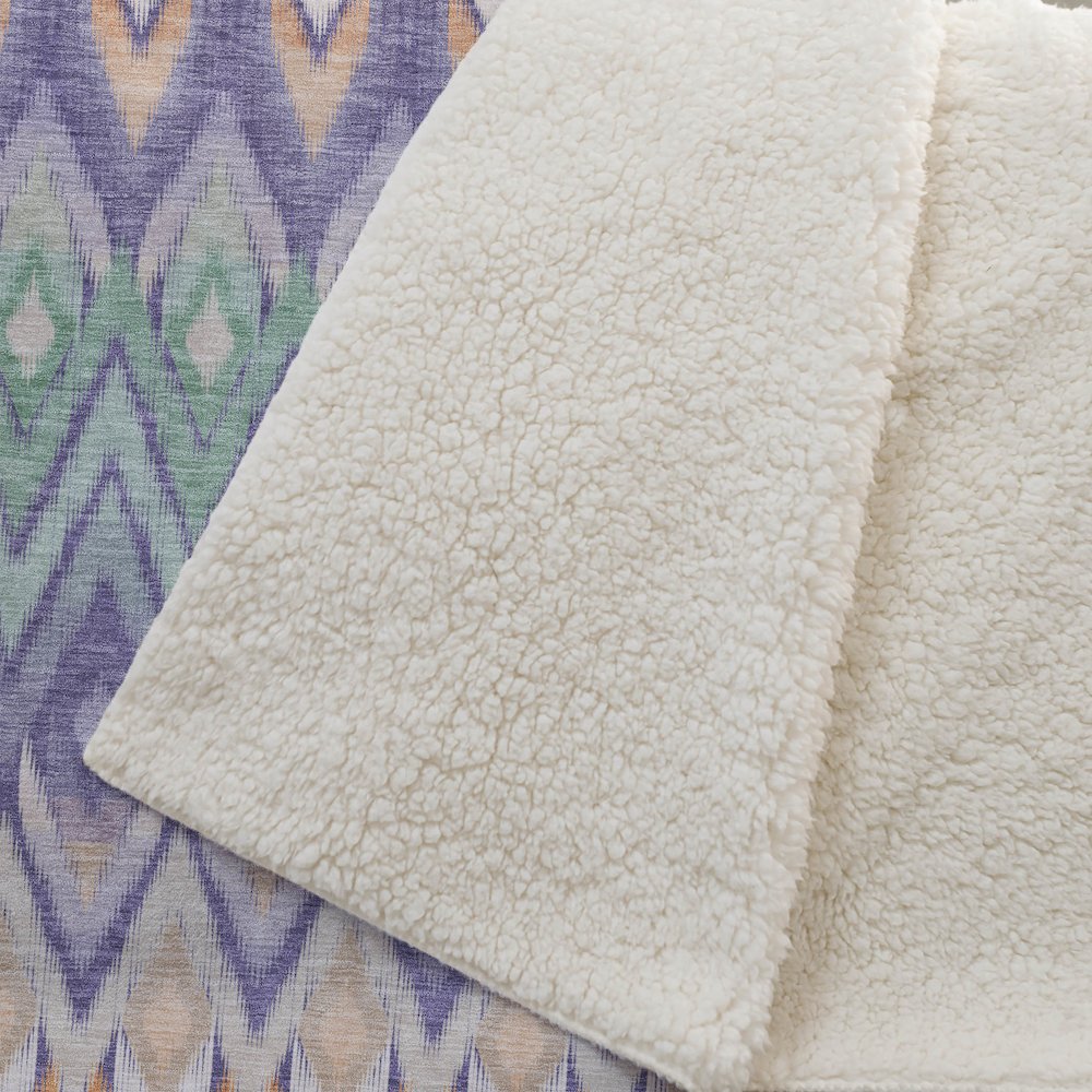 Premium Machine Washable ASB617 Purple 50" x 70" Sherpa Throw Blanket. Picture 2