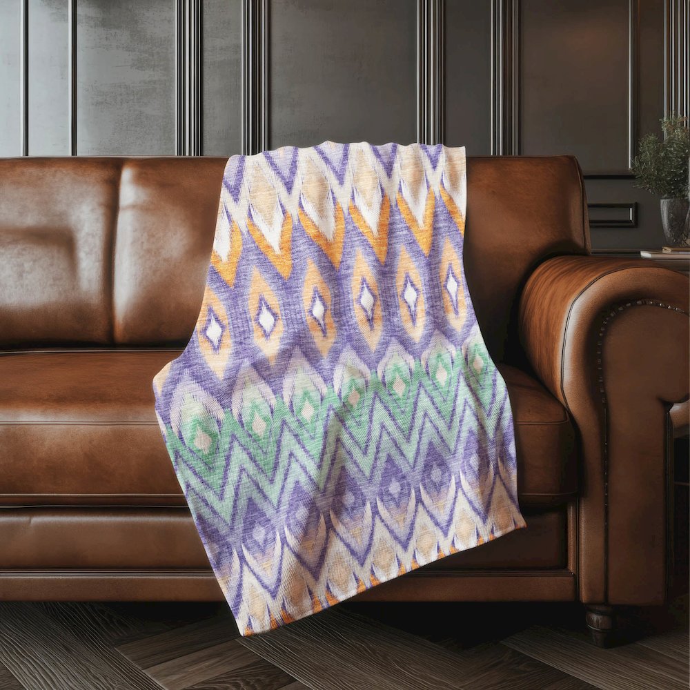 Premium Machine Washable ASB617 Purple 50" x 70" Sherpa Throw Blanket. Picture 4