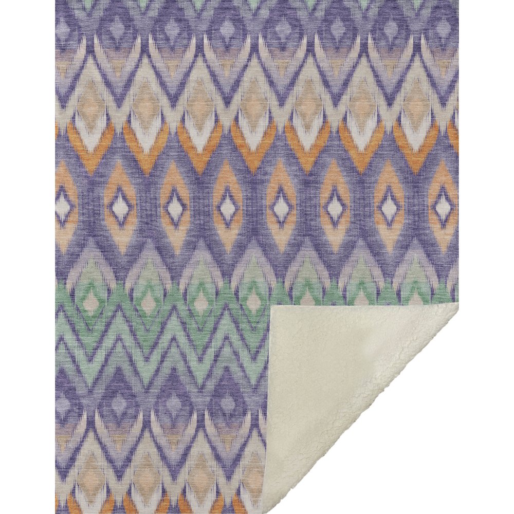Premium Machine Washable ASB617 Purple 50" x 70" Sherpa Throw Blanket. Picture 1