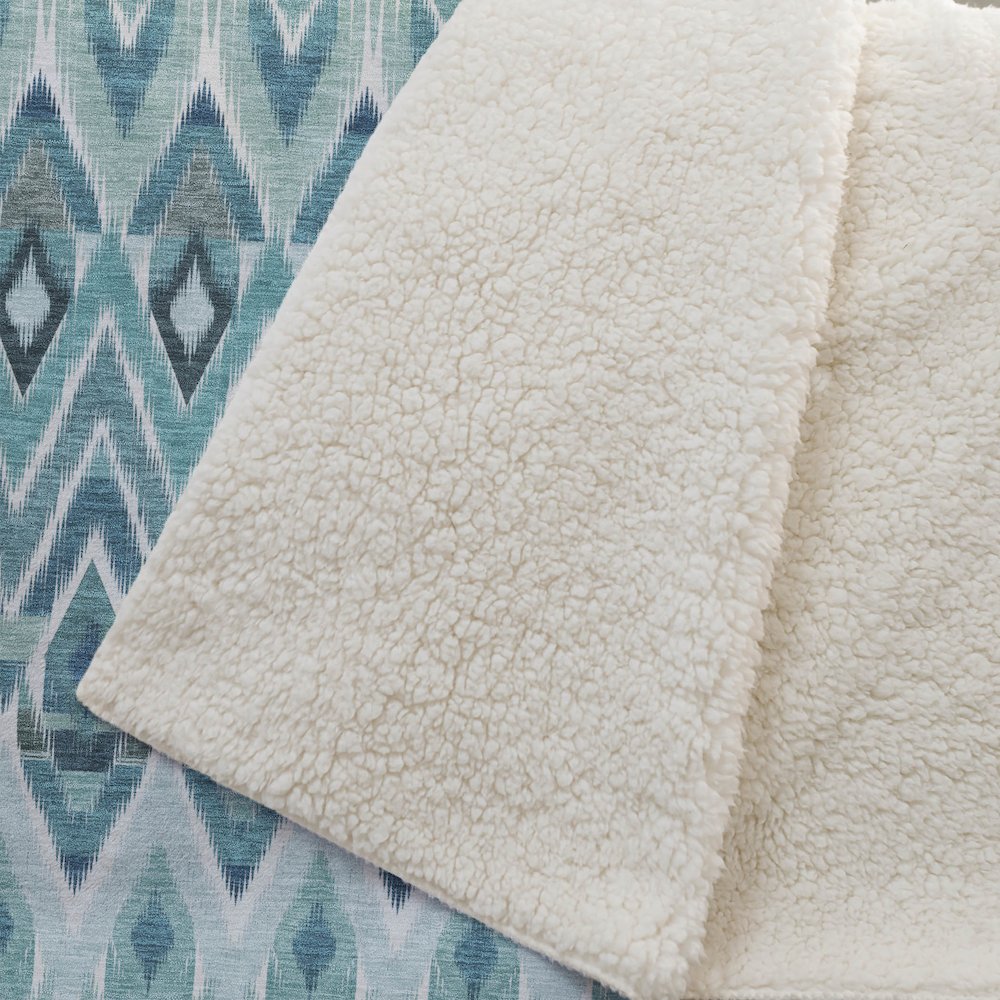 Premium Machine Washable ASB617 Teal 50" x 70" Sherpa Throw Blanket. Picture 2
