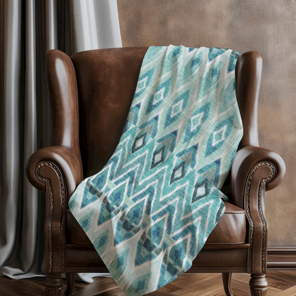 Premium Machine Washable ASB617 Teal 50" x 70" Sherpa Throw Blanket. Picture 5