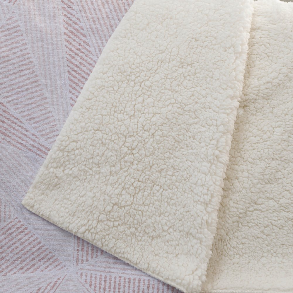 Premium Machine Washable ASB618 Blush 50" x 70" Sherpa Throw Blanket. Picture 2