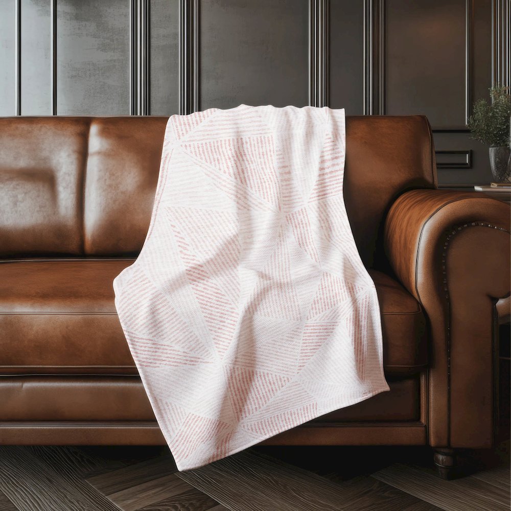 Premium Machine Washable ASB618 Blush 50" x 70" Sherpa Throw Blanket. Picture 4