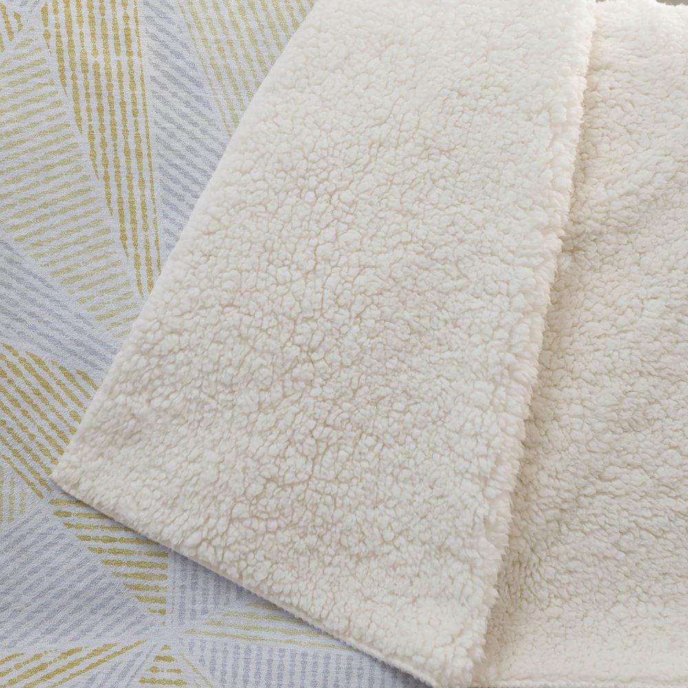 Premium Machine Washable ASB618 Gold 50" x 70" Sherpa Throw Blanket. Picture 2