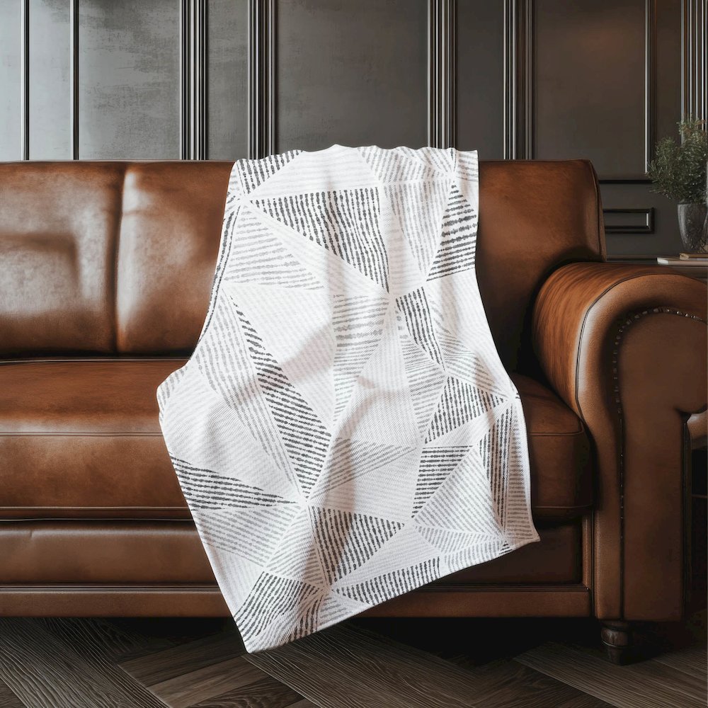 Premium Machine Washable ASB618 Gray 50" x 70" Sherpa Throw Blanket. Picture 4