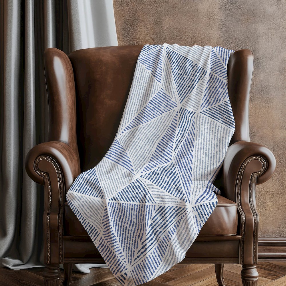 Premium Machine Washable ASB618 Navy 50" x 70" Sherpa Throw Blanket. Picture 5