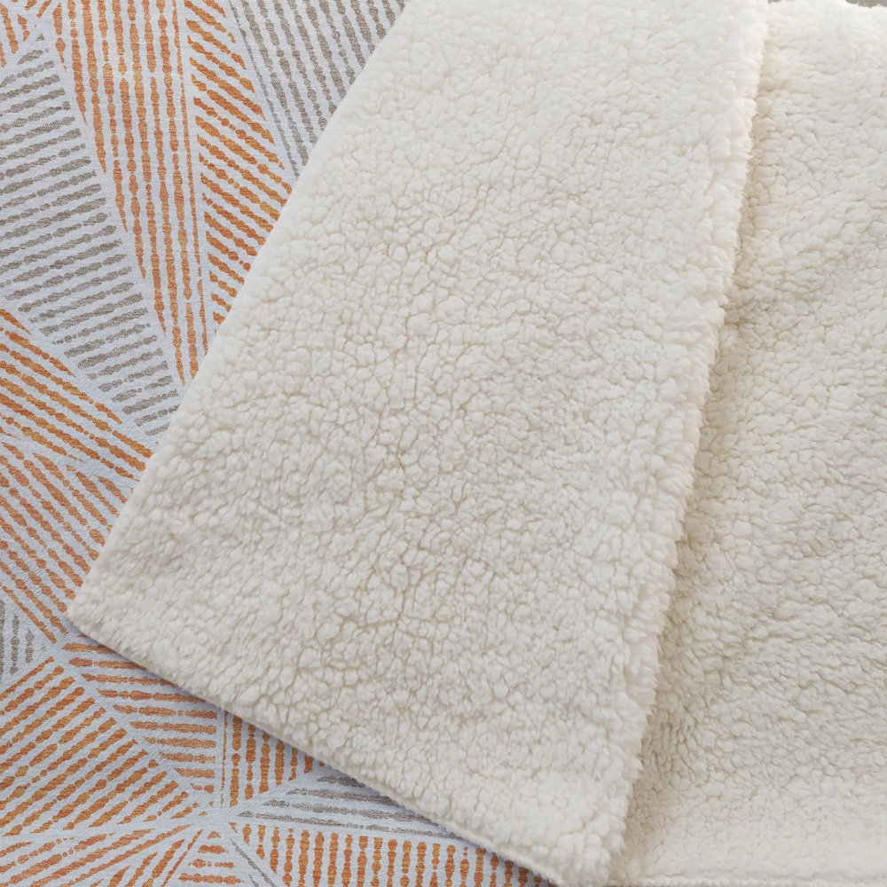 Premium Machine Washable ASB618 Orange 50" x 70" Sherpa Throw Blanket. Picture 2