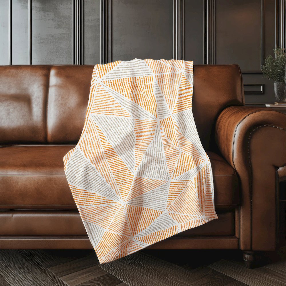 Premium Machine Washable ASB618 Orange 50" x 70" Sherpa Throw Blanket. Picture 4