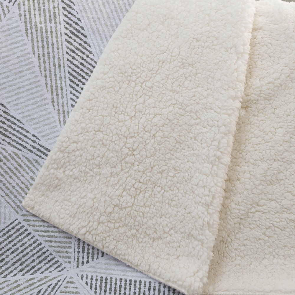Premium Machine Washable ASB618 Taupe 50" x 70" Sherpa Throw Blanket. Picture 2