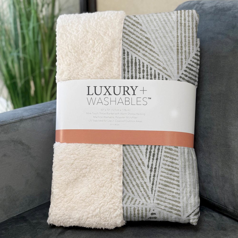Premium Machine Washable ASB618 Taupe 50" x 70" Sherpa Throw Blanket. Picture 3