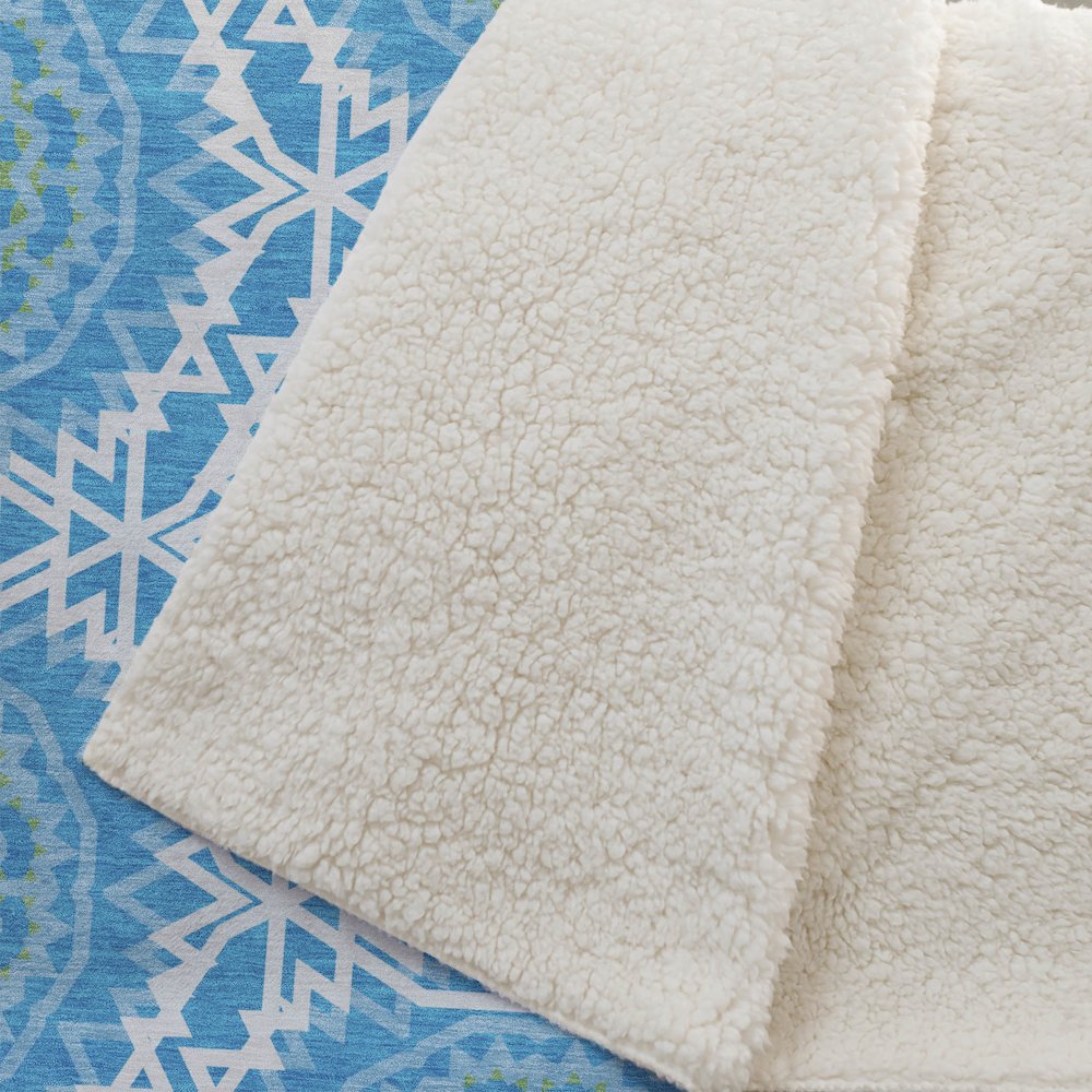 Premium Machine Washable ASB619 Blue 50" x 70" Sherpa Throw Blanket. Picture 2